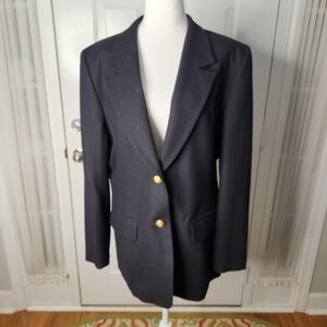 Women's Pendleton Classic 100% Virgin Wool Black Jacket Blazer  Size 12